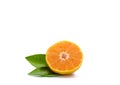 Fresh orange cut in half on white background Royalty Free Stock Photo