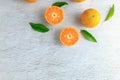 Fresh orange fruit cut in half on a white background Royalty Free Stock Photo