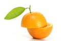 Fresh orange fruit halves Royalty Free Stock Photo