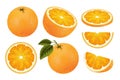 Fresh orange fruit set Royalty Free Stock Photo