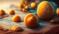 Fresh Orange fruit on the white wood. Home gardening. Mandarine oranges. Tangerine oranges. Orange color. Generative AI Royalty Free Stock Photo