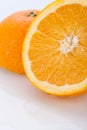 Fresh orange halved to show the pulp Royalty Free Stock Photo