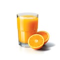 Fresh Orange Juice In Clear Glass