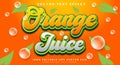 Fresh Orange Juice editable text effect Template Royalty Free Stock Photo