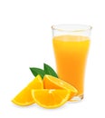 Fresh orange juice and orange fruit sliced