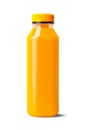 Fresh orange juice in glass bottle isolated on white background. Clipping path. mockup Royalty Free Stock Photo