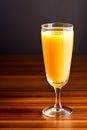 Fresh orange juice in the glass on dark background generated by ai