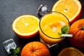Fresh orange juice and orange Royalty Free Stock Photo
