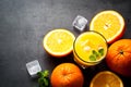 Fresh orange juice and orange Royalty Free Stock Photo
