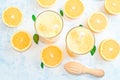 Fresh orange Juice and oranges on the cutting board Royalty Free Stock Photo