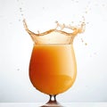 Fresh Orange Juice Splash in a Glass Isolated on White Background Royalty Free Stock Photo