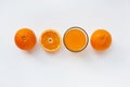 Fresh orange juice on white, Healthy drink. Royalty Free Stock Photo
