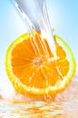 Fresh orange jumping Royalty Free Stock Photo