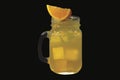 Fresh orange lemonade with ice cubes in vintage glass Royalty Free Stock Photo