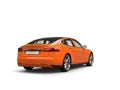 Fresh orange modern electric sports car - back view