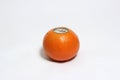 Fresh orange with pop up silver top of a can Royalty Free Stock Photo