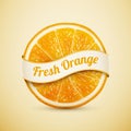 Fresh orange with ribbon