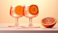 Fresh orange slice in glass, refreshing drink for summer generated by AI Royalty Free Stock Photo