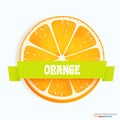 Fresh orange slice with stripe Royalty Free Stock Photo
