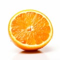 a Fresh Orange Slice ON WHITE BACK GROUND