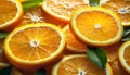 Fresh orange slices background. Healthy and tasty fruit. Juicy citrus Royalty Free Stock Photo