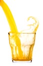 Fresh orange soda or juice drink with splash Royalty Free Stock Photo