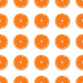 Fresh orange tangerine slices seamless pattern. Close up of citrus fruit background. Studio photography Royalty Free Stock Photo