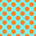 Fresh orange tangerine slices seamless pattern. Close up of citrus fruit background. Studio photography