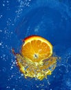 Fresh orange in water Royalty Free Stock Photo