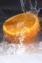 Fresh orange , water splash Royalty Free Stock Photo