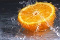 Fresh orange , water splash Royalty Free Stock Photo