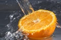 Fresh orange , water splash Royalty Free Stock Photo