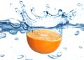 Fresh orange , water splash