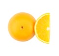 Fresh orange on white background .