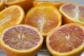 Fresh oranges cut half Royalty Free Stock Photo