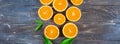 Fresh oranges on dark wooden background Royalty Free Stock Photo