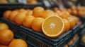 Fresh oranges on display Oranges at market Royalty Free Stock Photo