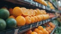 Fresh oranges on display Oranges at market Royalty Free Stock Photo