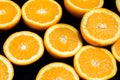 Fresh oranges fruits cuted in half Royalty Free Stock Photo