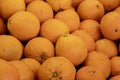 Fresh oranges in the super market. Close up