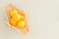 Fresh Oranges on Wooden Tray at the Table Royalty Free Stock Photo