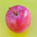 Fresh organic apple over green background. Delicious and healthy fruit.