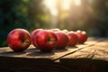Fresh organic apples on the table