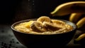 Fresh organic banana oatmeal, a healthy breakfast choice generated by AI