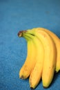 Fresh Organic Bananas on blue background