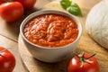 Fresh Organic Basil Tomato Pizza Sauce Royalty Free Stock Photo