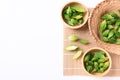 Fresh Organic bitter gourd or bitter melon in a bowl on white background Royalty Free Stock Photo