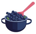 Fresh organic blueberries in a juicy bowl