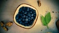 fresh organic blueberries sweet wholesome rustic on wooden table