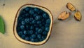 fresh organic blueberries sweet wholesome rustic on wooden table